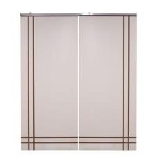 Porta Dupla Branco Prime Frisada Kit Alumínio F06 - 210x140