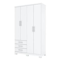 Guarda Roupa Solteiro Caju 4 Portas Branco - Henn