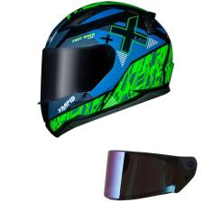 Capacete LS2 FF353 Rapid Xtreet Azul e Verde Mais Viseira Camaleão