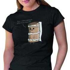 Camiseta Feminina  Velho Demais Pra Essa M*rda   - Hipsters, M, Preto