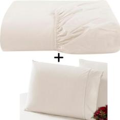 Lençol Mini Cama C/ Elástico + Fronha 70x50 Percal 200 Fios - INGRID B