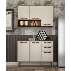 Kit Armário de Cozinha Alba Aéreo e Balcão 3 Portas