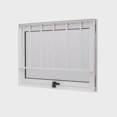 Janela de Alumínio Maxim-Ar 60x80cm com Grade e Vidro Boreal Cristal Ramassol