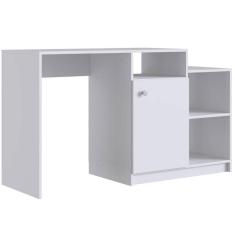 Escrivaninha Bancada Multiuso com 1 Porta e 3 Nichos Branco Prodecor 76x135x45cm