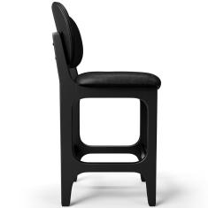 Banqueta Baixa Bar Cozinha E Sala De Jantar Fixa Betta L02 Couríssimo Preto - Lyam Decor