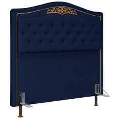 Cabeceira Cama Box Casal 140Cm Imperial Veludo J02 Azul