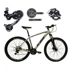 Bicicleta Aro 29 Ksw Xlt Shimano Deore E Altus 27v Freio Hidráulico Garfo Trava - Prata Tam.17