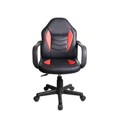 Cadeira Gamer Infantil em Couro Pvc Pelegrin Pel-9354 Preto com Vermelho