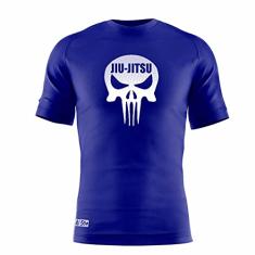 Camisa Jiu Jitsu Skull Dry Fit UV-50+ - Azul