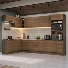 Armário de Cozinha Completa de Canto 499cm Rustic Stella Madesa 01, Ru
