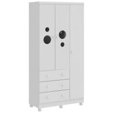 Guarda Roupa Moveis Peroba Bolinha infantil MDF 03 portas 03 gavetas, 