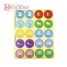 Jogo da Memória madeira colorido, pedagógico, montessoriano - Drackma