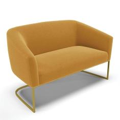 Sofá Namoradeira 2 Lugares Industrial Dourado Stella Bouclê Most D03 - D`rossi