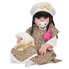 Boneca Reborn Morena Realista 46cm Princesa Pode Molhar - Cegonha Rebo