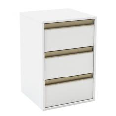 Mesa De Cabeceira 3 Gavetas Print  Branco