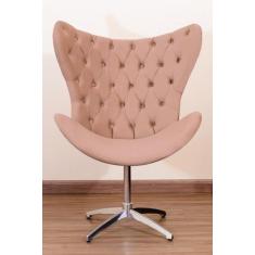 Poltrona Decorativa Egg Pé Giratório de Alumínio Capitonê - Squadra De