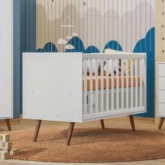 Berço Mini Cama 92x74x133 Cm Q Encanto Retrô Branco Acetinado