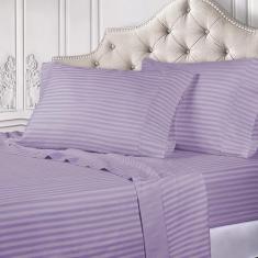 Superior Jogo de lençol de cama de algodão egípcio 300 fios, 1 lençol elástico com bolso profundo, 1 lençol de cima, 2 fronhas, lençóis de uso diário, itens essenciais para casa de luxo, design