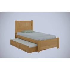 Cama Solteiro com Cama Auxiliar - Primícia Plus-Cinamomo - Móveis D`Doro