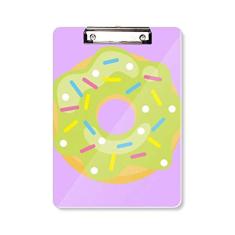 Prancheta verde rosquinha sobremesa doce pasta pasta, bloco de escrita A4