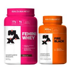 Kit De Suplementos Para Mulheres Femini Whey + Cafeína 60 Cápsulas - M