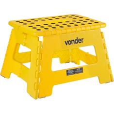 Banqueta Plástica Dobrável, Amarela, Altura 220 Mm, Vonder.