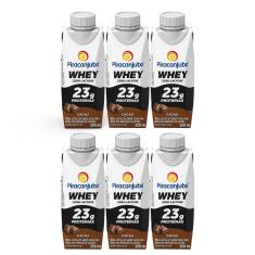 Kit 6 Bebida Láctea Piracanjuba Whey Zero Lactose Cacau 250ml