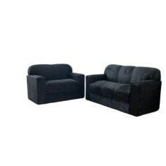 Conjunto de Sofá de 2 e 3 Lugares Preto