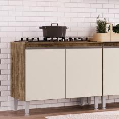 Balcão para Cozinha 80cm 2 Portas Athena IRM Móveis Itaúba/Off White