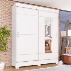 Guarda Roupa Solteiro Com Espelho 2 Portas 2 Gavetas Jackie Casa 812