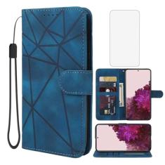 Wanyuexes Capa para Galaxy S22 Plus, capa carteira para Samsung S22+ 5G SM-S906U com protetor de tela de vidro temperado, capa flip de couro com suporte para cartão de crédito para Samsung Galaxy S22+