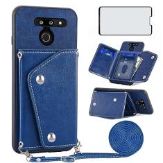 Asuwish Capa de telefone para LG G8 ThinQ Capa carteira com protetor de tela e porta-cartão de crédito alça transversal suporte acessórios de celular de couro LGG8 Thin Q G 8 LG8 G8thinq LGG8thinq 8G