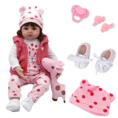 Boneca Reborn Girafinha Bebê Realista Menina Silicone