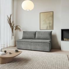 Sofá Modular 2 Módulos Centrais Zen Cabecasa Madeiramadeira Cinza