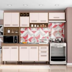 Cozinha Compacta Barcelona 11 Portas e Balcão de pia em MDP Poliman Mó