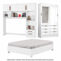 Guarda Roupa Casal Modulado Sevilha 4 e 2 Portas 8 Gavetas com Espelho