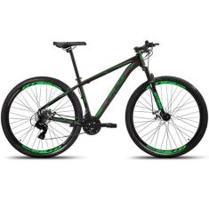 Bicicleta Aro 29 Gts Feel Glx 24 Marchas Freios A Disco, Preto, Verde,