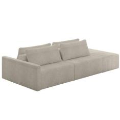 Sofá Ilha Modular com Puff para Sala Living 232cm Georgia K04 Bouclê B