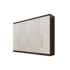 Guarda Roupa Oxford 6 Portas 6 Gavetas Com Ripado 100% Mdf Ipê Off Whi