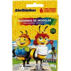 Massinha de Modelar com 6 cores Acrilex 90 gramas Unitário - 07006