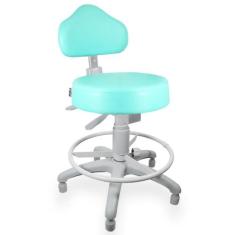 Cadeira Mocho Verde Claro Ergonômico Base Cinza Caixa Com Aro Com Sapa