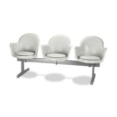 Cadeira em longarina 3 lugares Linha Polipropileno Moon Branco - Desig