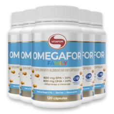 Kit 5 Omegafor Family Ômega 3 Vitafor 120 Cápsulas