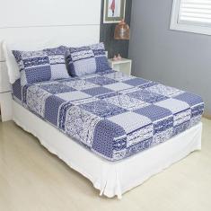 Jogo de Lençol Queen 3 Peças Estampado Malha 100% Algodão COZZILAR - T