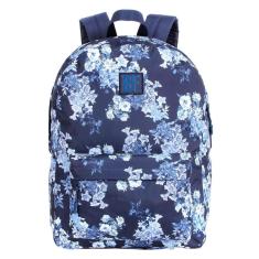 Mochila Juvenil Escolar Casual Bf Boa Forma Azul Floral