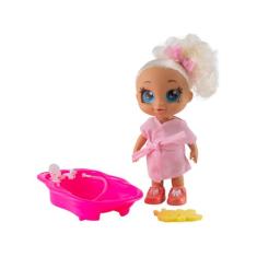 Boneca Club Girls Banho com Roupão Fralda - Esponja e Banheira Bee Toy