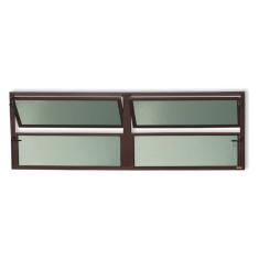 Janela De Aluminio Basculante 2 Seções Plus Vidro Boreal 40cm X 120cm Brimak Corten