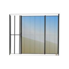 Janela Confort 2 Folhas Com Grade Vidro Reflex 120cm X 120cm Brimak Mix Preto