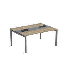Mesa Plataforma Dupla Com Pé De Aço Para Coworking 150x120 Pdc15-12-2p Noce Naturalle-grafito
