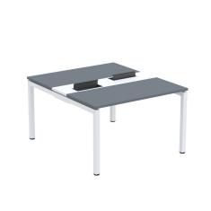 Mesa Plataforma Dupla Com Pé De Aço Para Coworking 110x140-2p Pdc11-14-2p Grafito-branco
